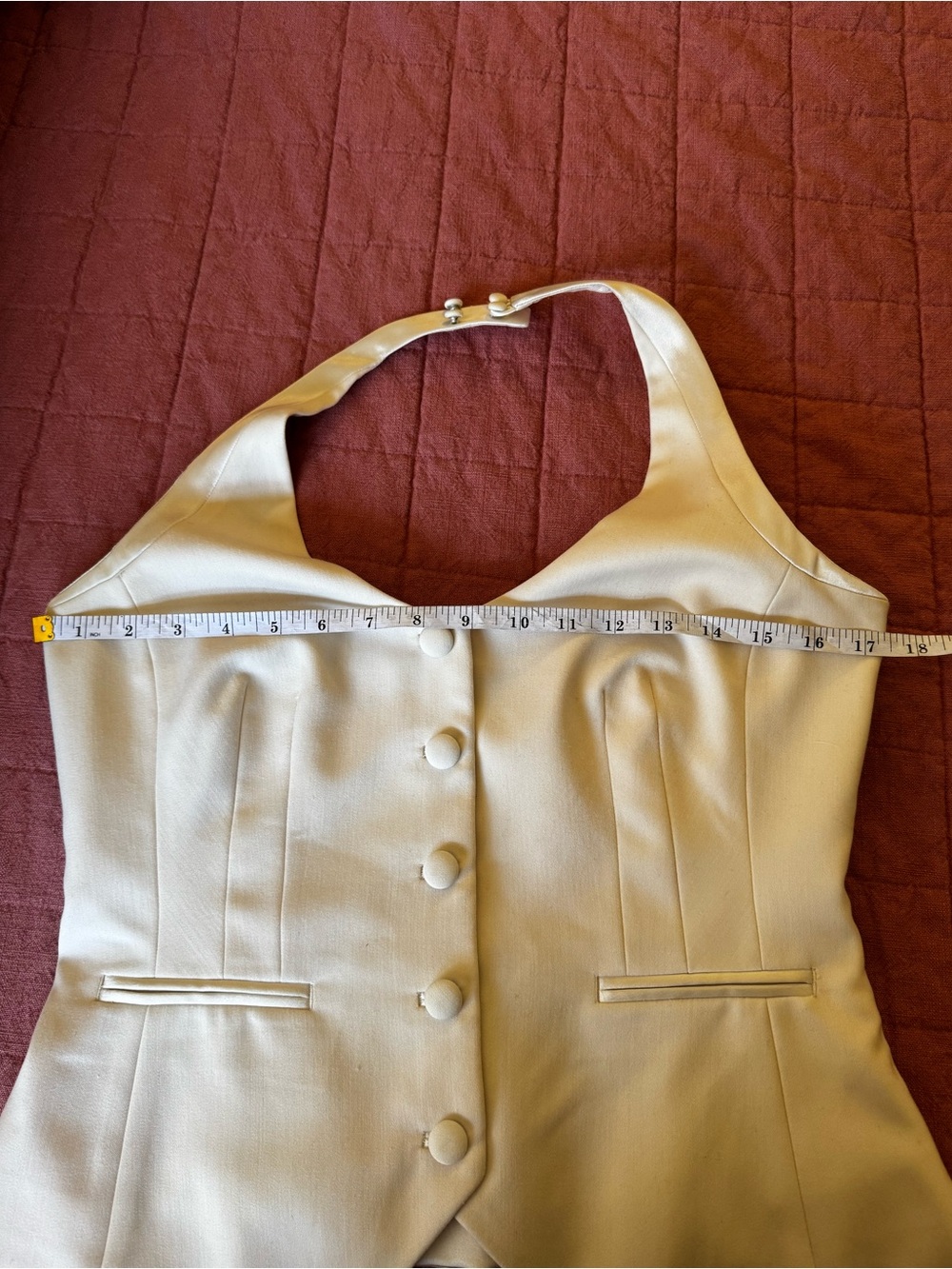 Vintage Black House White Market Ivory Halter Vest - Picture 5 of 5